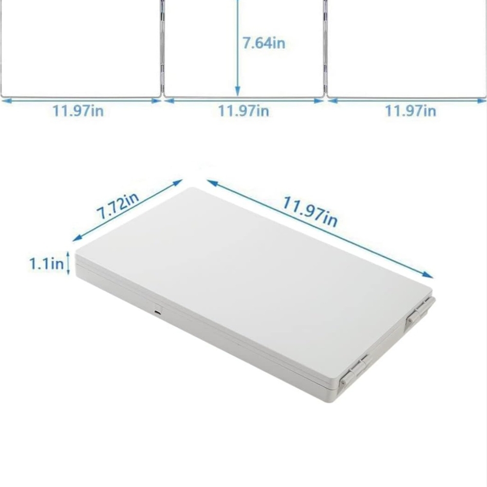 Tri-Fold LED Vanity Mirror with USB Cable- WHITE - Picture 3 of 3